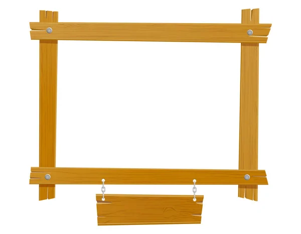 木制画框 用于在白色背景上隔离的设计矢量插图的绘图和绘画图片 — 图库矢量图片