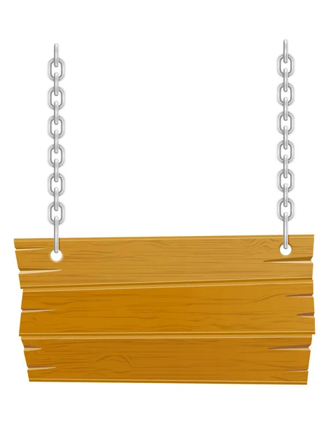 木製の古いレトロヴィンテージボード空のテンプレート白い背景に隔離されたデザインベクトルイラスト — ストックベクタ