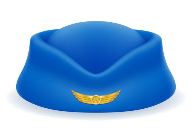 Yolcu havayolları vektör illüstrasyonu için hostes şapkası beyaz arka planda izole edildi