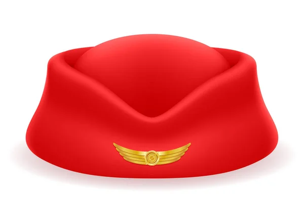 乗客の航空会社のためのスチュワーデスの帽子白い背景に隔離されたベクトルイラスト — ストックベクタ