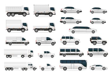 kargo ve yolcu taşımacılığı karikatür stok vektör çizimi beyaz arka planda izole