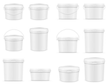 plastic bucket container cartoon stock vector illustration isolated on background