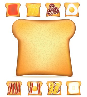 crispy fried toast from bread cartoon stock vector illustration isolated on white background