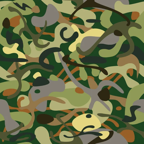 Seamless Military Camouflage Pattern Vector — Stock Vector