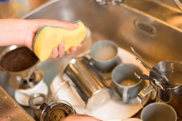 Pratos Sujos Pia Cozinha Casa — Fotografia de Stock