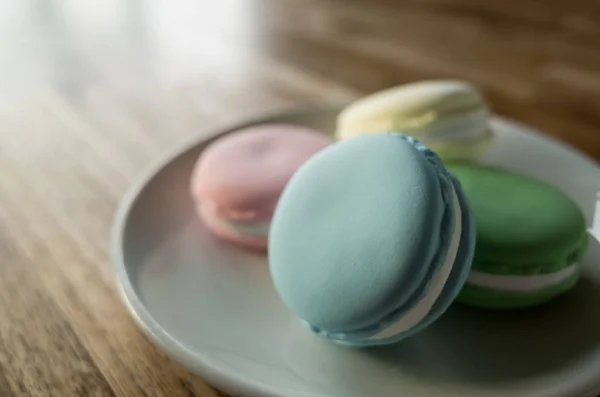 Imagen Primer Plano Macarons Mesa — Foto de Stock