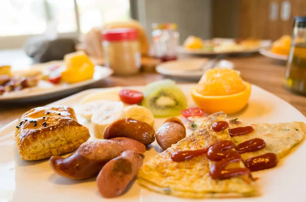 Výborná Snídaně Stole Ráno — Stock fotografie