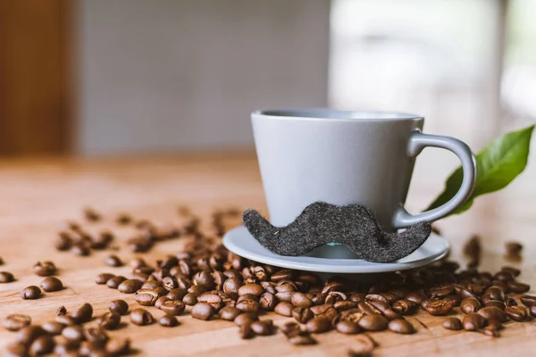 Concept Movember Cup Coffee Table — Stock Photo, Image