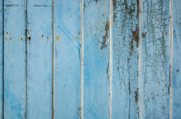 Vieux Fond Clôture Bois Peint Fond Bleu — Photo