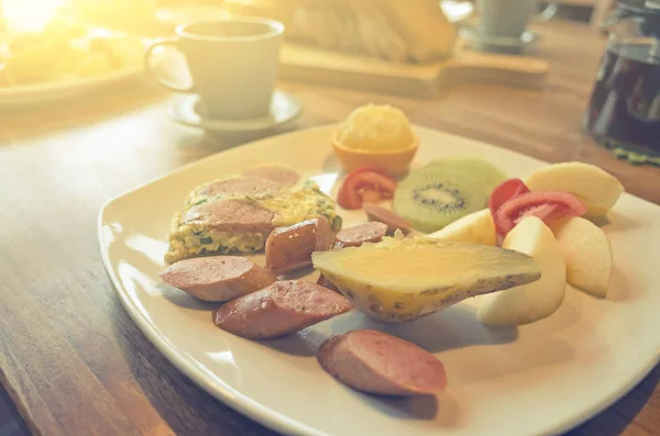 Petit Déjeuner Sur Table Matin — Photo