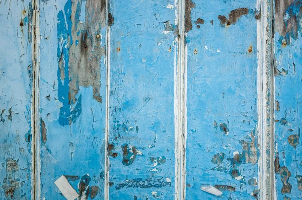Eski Ahşap Çit Arka Plan Mavi Arka Planda Boyalı — Stok fotoğraf