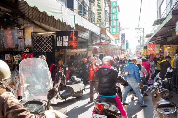 Nantou Taiwán Jan 2019 Gente Camina Hace Compras Mercado Tradicional — Foto de Stock