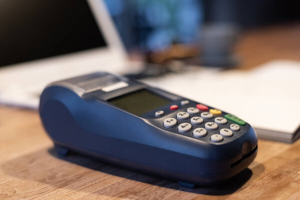 using a credit card machine, concept of payment or shopping