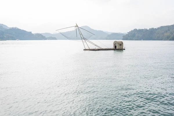 Рыбацкая Лодка Озере Сан Мун Наньтоу Тайвань — стоковое фото