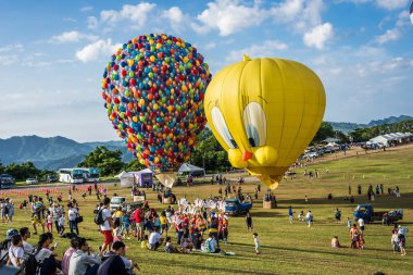 Taitung, Tayvan - 6 Ağustos 2018: Tayvan uluslararası balon Festivali Luye highland