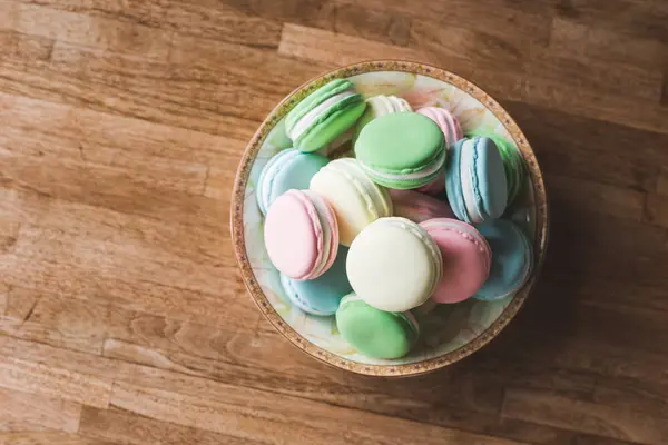 Imagen Primer Plano Macarons Mesa — Foto de Stock