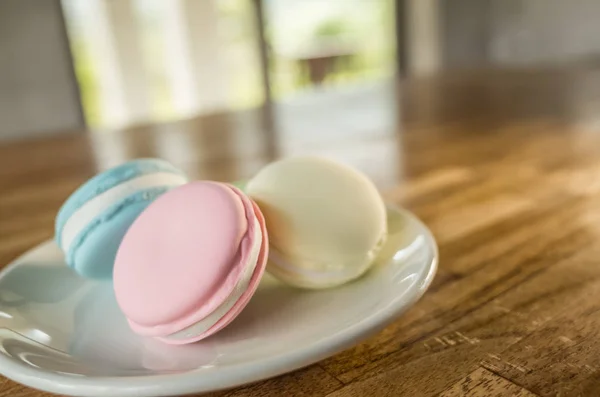 Imagen Primer Plano Macarons Mesa — Foto de Stock