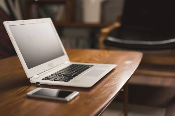 Laptop on desk — Stock Photo, Image