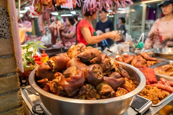 Restaurante en el mercado tradicional en Yongle Fabric Marke —  Fotos de Stock
