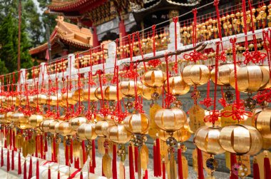 Yuchi at Sun Moon Gölü yakınlarındaki Wenwu Tapınağı dilek duvarı