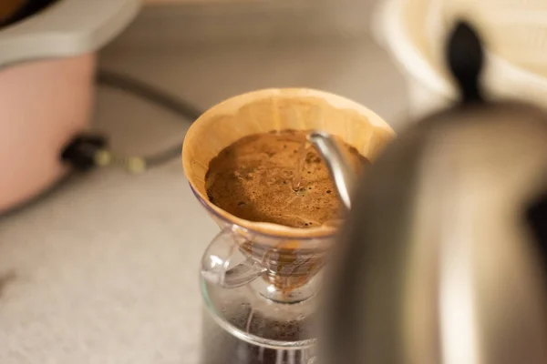 Pour-over cafea acasă — Fotografie, imagine de stoc