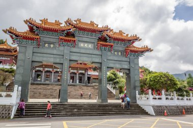 Sun Moon Lake Wenwu Tapınağı ünlü dönüm noktası