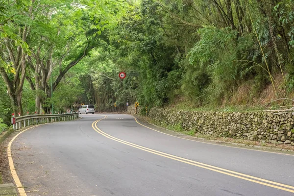 Strada sotto gli alberi a Sun Moon Lake — Foto Stock