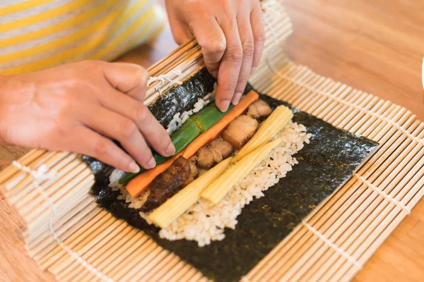 Homemade sushi on table — Stock Photo, Image