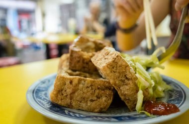 kokulu tofu ünlü Tayvanlı snack