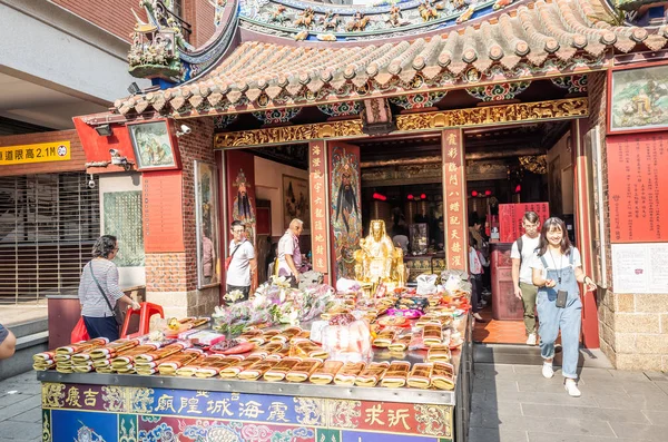 Taipei Xia Hai şehir Tanrı Tapınağı ünlü cazibe — Stok fotoğraf