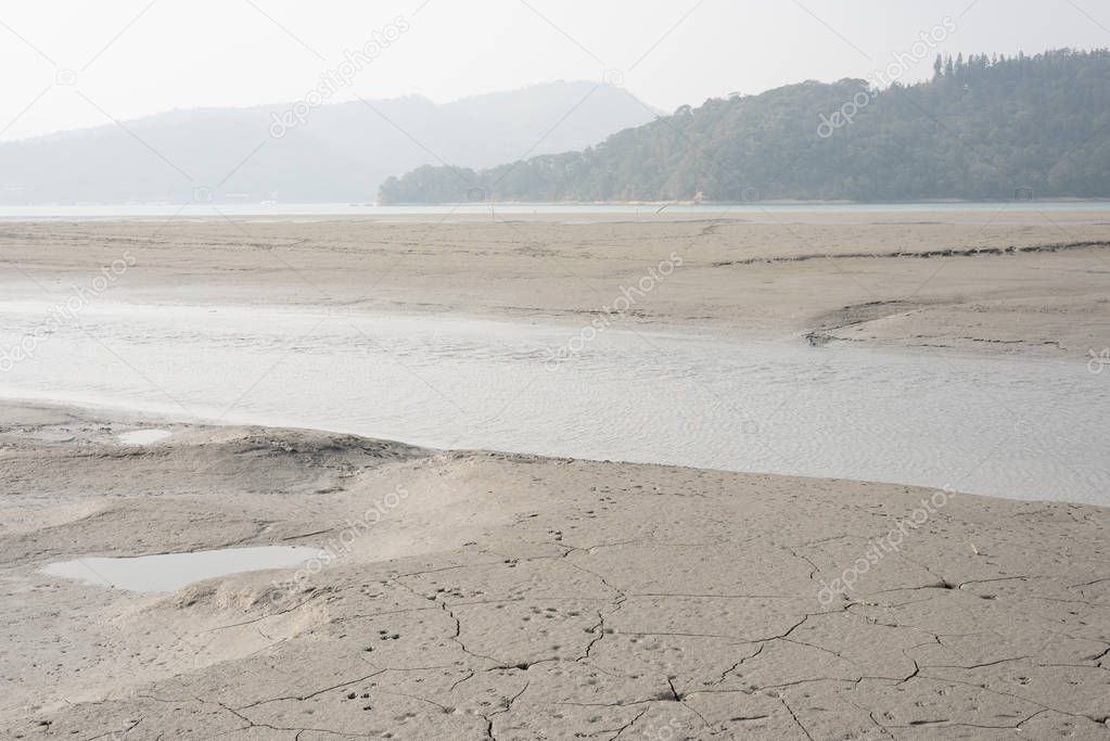 dry mud landscape with water