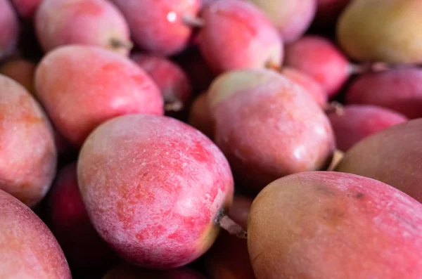 Rote Stapel von Mangofrüchten — Stockfoto