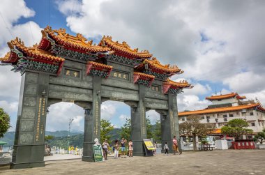 Sun Moon Lake Wenwu Tapınağı ünlü dönüm noktası