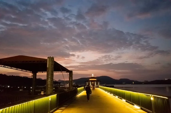 Ita Thao 码头的夜景 — 图库照片