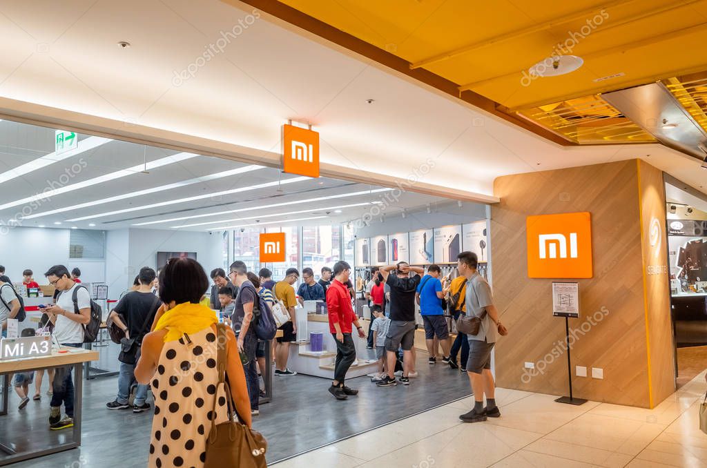 Taipei, Taiwan - August 17th, 2019: famous electronic branding of Xiaomi store in Taipei, Taiwan, Asia