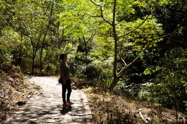 Asyalı kadın açık hiking