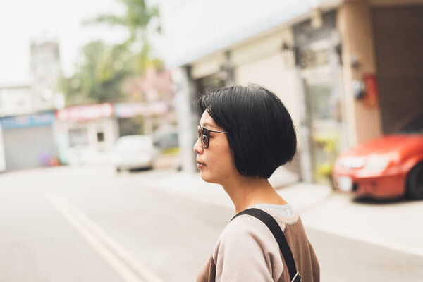 modern Asian beauty with glasses