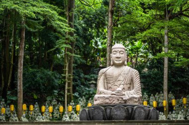 Arhat taş heykel grupları ile Gautama Buddha