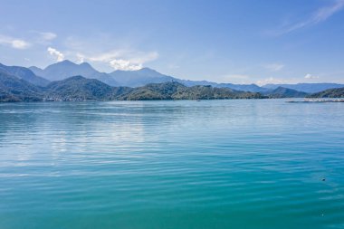 ünlü Sun Moon Lake manzara havadan görünümü