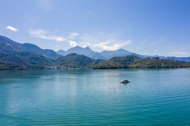 ünlü Sun Moon Lake manzara havadan görünümü