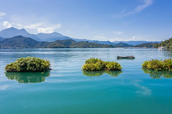 Ünlü Sun Moon Lake manzara havadan görünümü — Stok fotoğraf