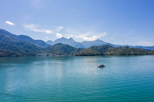 Vista aerea del famoso paesaggio del lago Sun Moon — Foto Stock