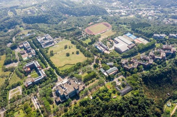 Vista aérea da Universidade Nacional de Chi Nan — Fotografia de Stock