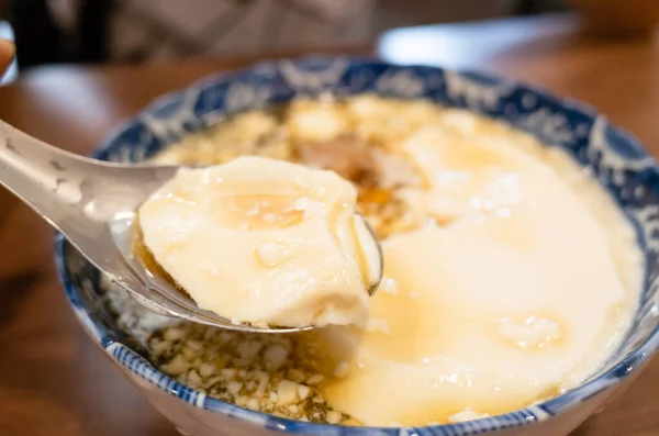 Taiwan snacks of iced tofu pudding