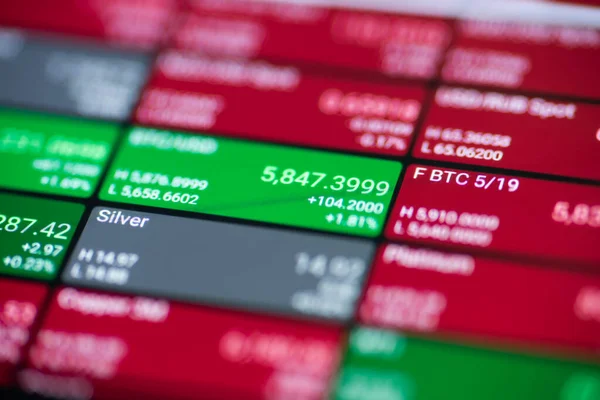 Stock Market applicatie op touchscreen smartphone — Stockfoto