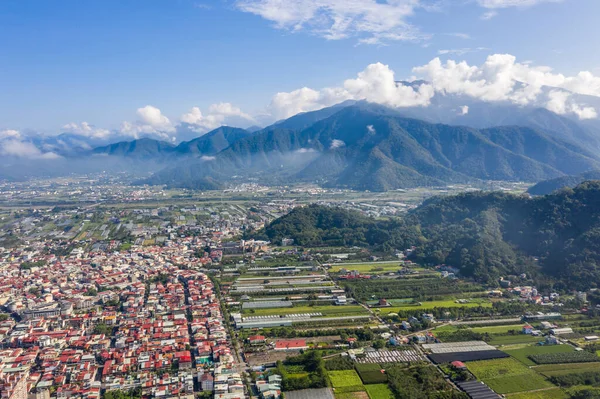 Aerial view of Puli town — Stock Photo, Image