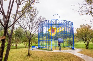Yağmur gününde Taoyuan Kara Sanat Festivali