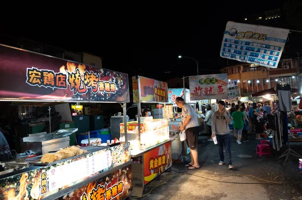 Nantou Taiwan Mei 2019 Nacht Marktplaats Met Verkoper Mensen Winkelen — Stockfoto