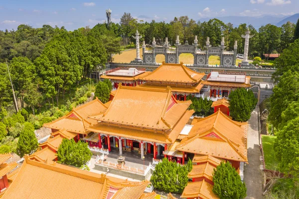 Nantou Tajwan Września 2019 Widok Lotu Ptaka Słynną Świątynię Wenwu — Zdjęcie stockowe