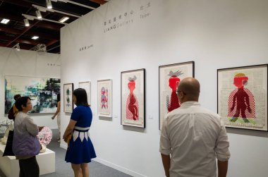 Taipei, Tayvan - 20 Ekim 2019: Art Taipei Expo Taipei, Tayvan 'da Asya Sanatı' nın simgesidir.